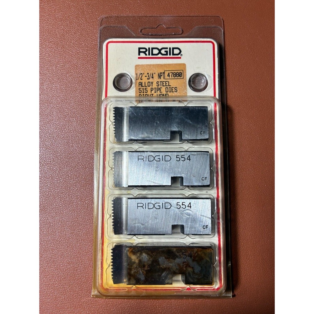 Ridgid 47880 1/2" -3/4" NPT Alloy Steel 515 Pipe Dies Right Hand CF